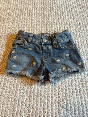 Cat & Jack Girls Denim Daisy Fray Hem Shorts
